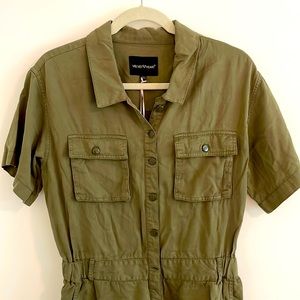 Velvet Heart Short Sleeve Shorts Romper, Olive Green, Large